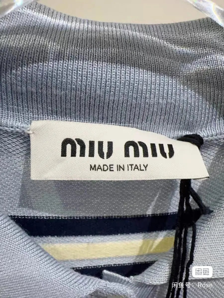 Miu Miu Blue Cotton Top Blue Cotton Never worn, with tag - Back View