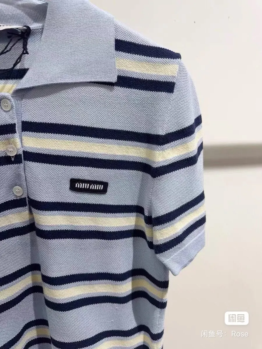Miu Miu Blue Cotton Top Blue Cotton Never worn, with tag - Inside View