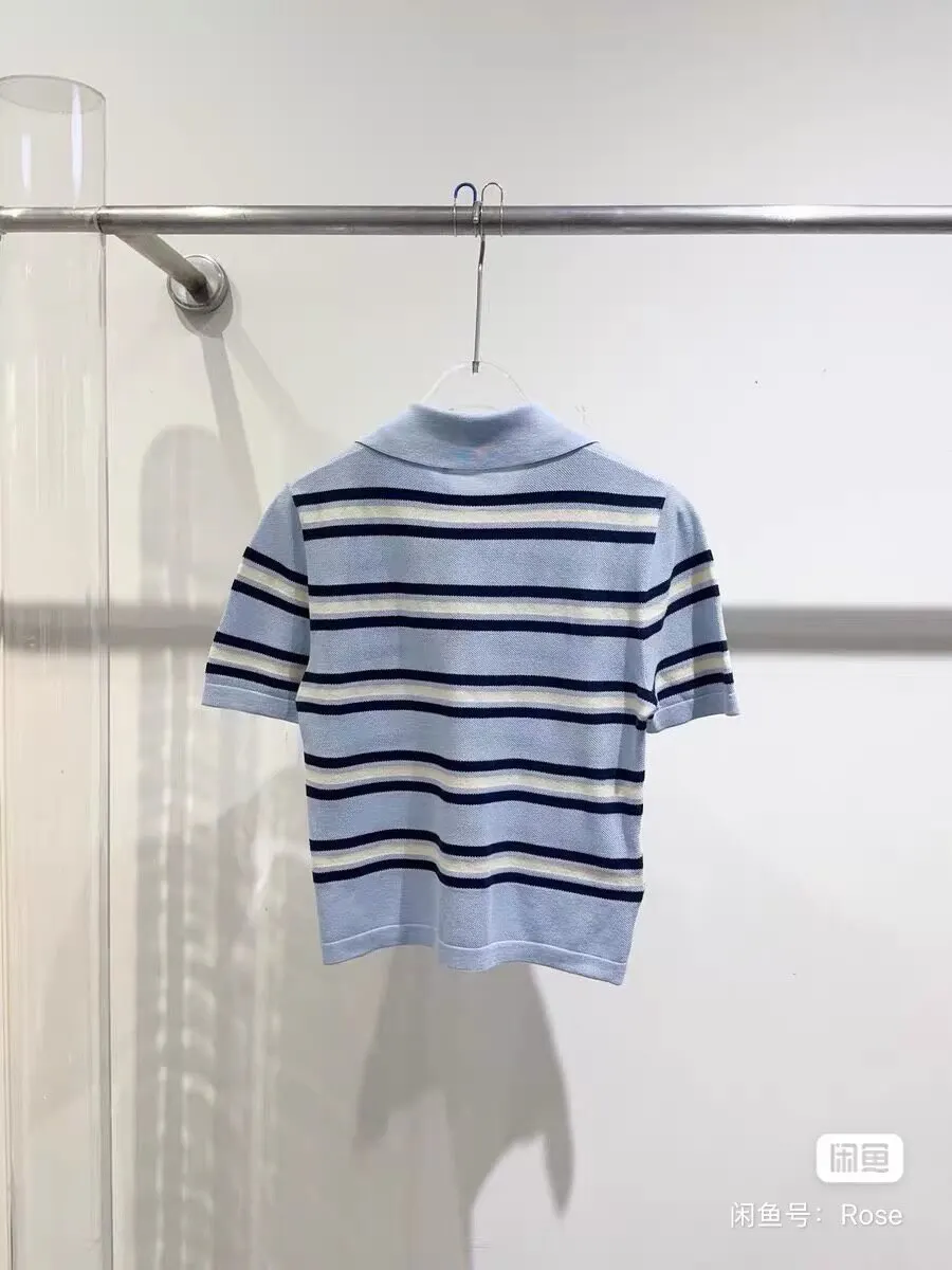 Miu Miu Blue Cotton Top Blue Cotton Never worn, with tag - Model View