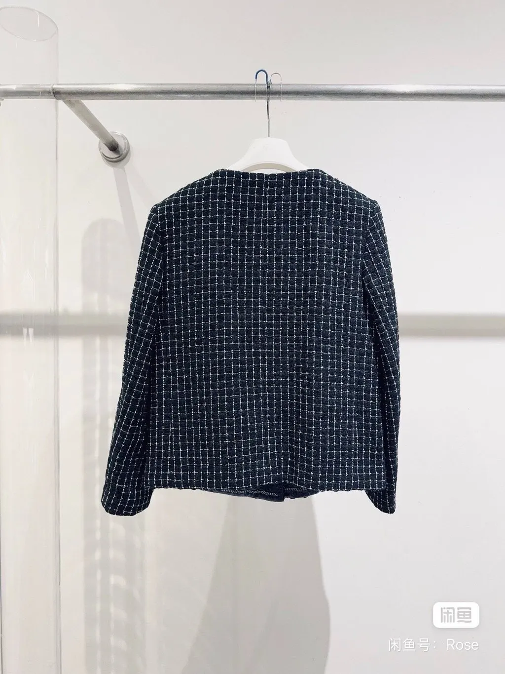 Chanel Navy Tweed Jacket Navy Tweed Very good - Model View