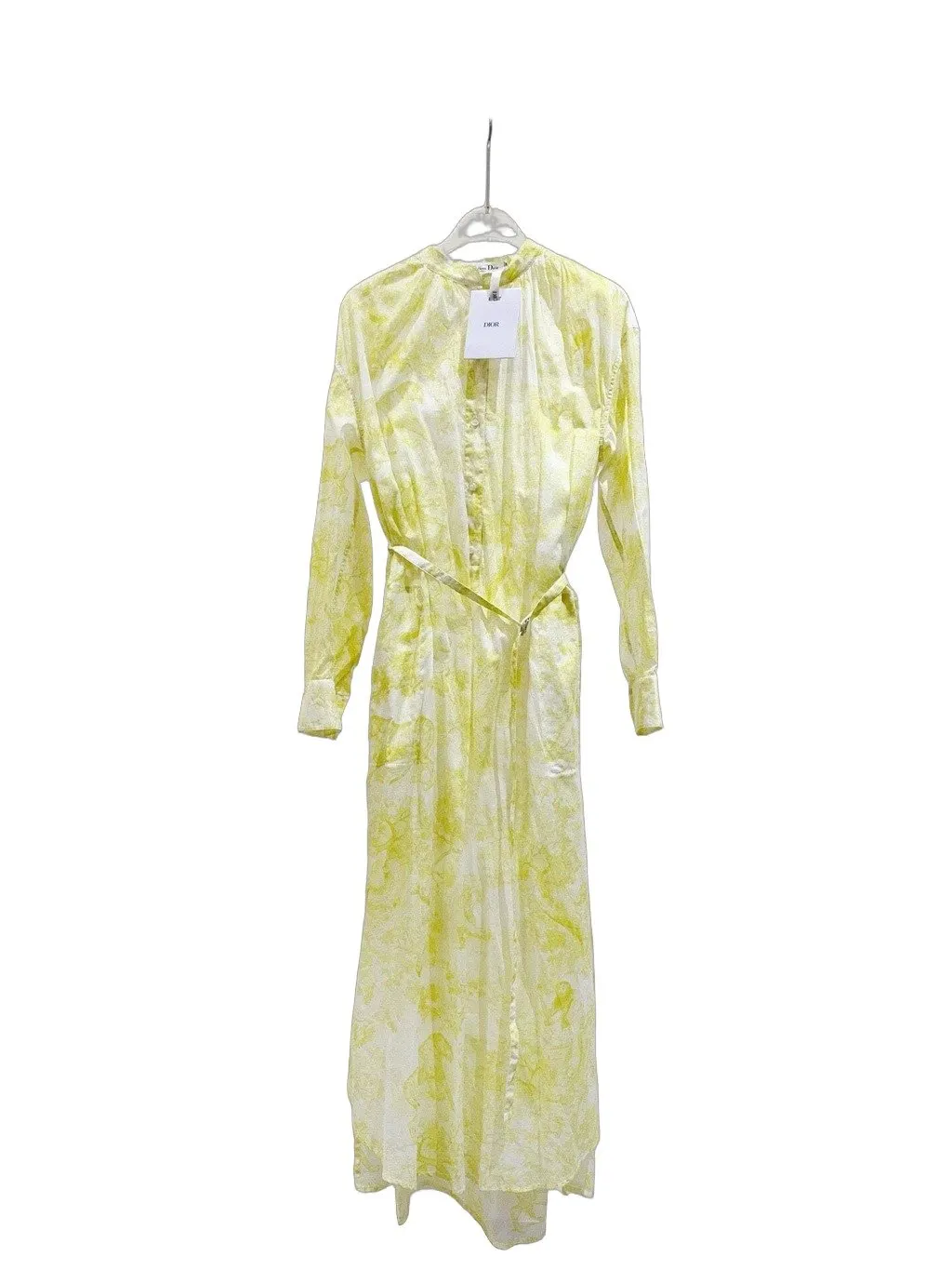 Dior Yellow Silk Dress Yellow Silk Never worn, with tag - Front View