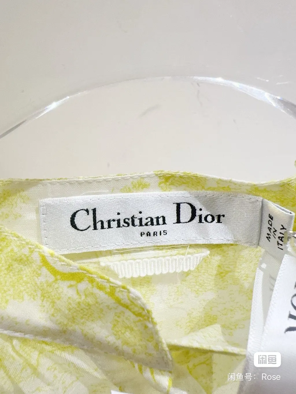 Dior Yellow Silk Dress Yellow Silk Never worn, with tag - Back View