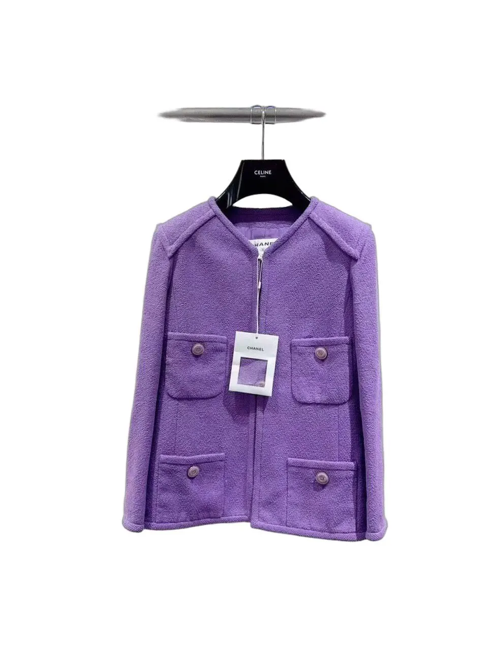 Chanel Purple Tweed Jacket Purple Tweed Never worn, with tag - Front View