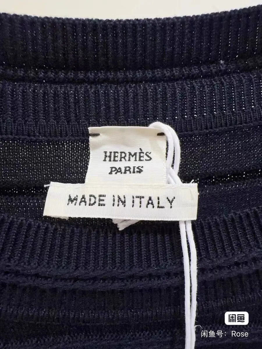 Hermès Black Cotton Top Black Cotton Never worn, with tag - Back View