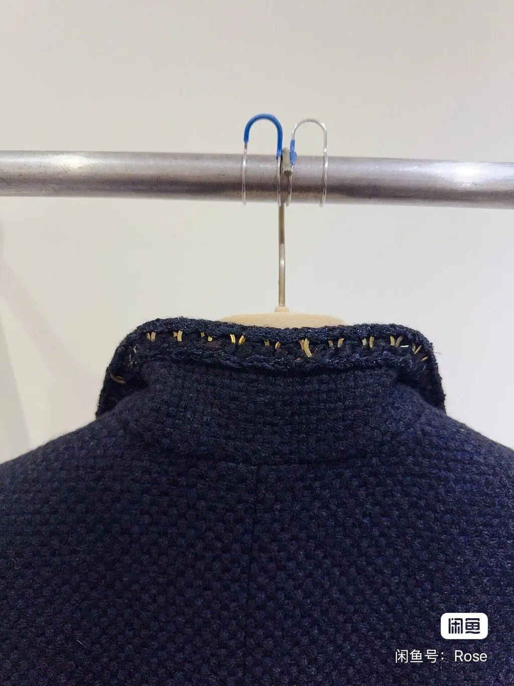 Chanel Navy Tweed Coat Navy Tweed Never worn - Back View