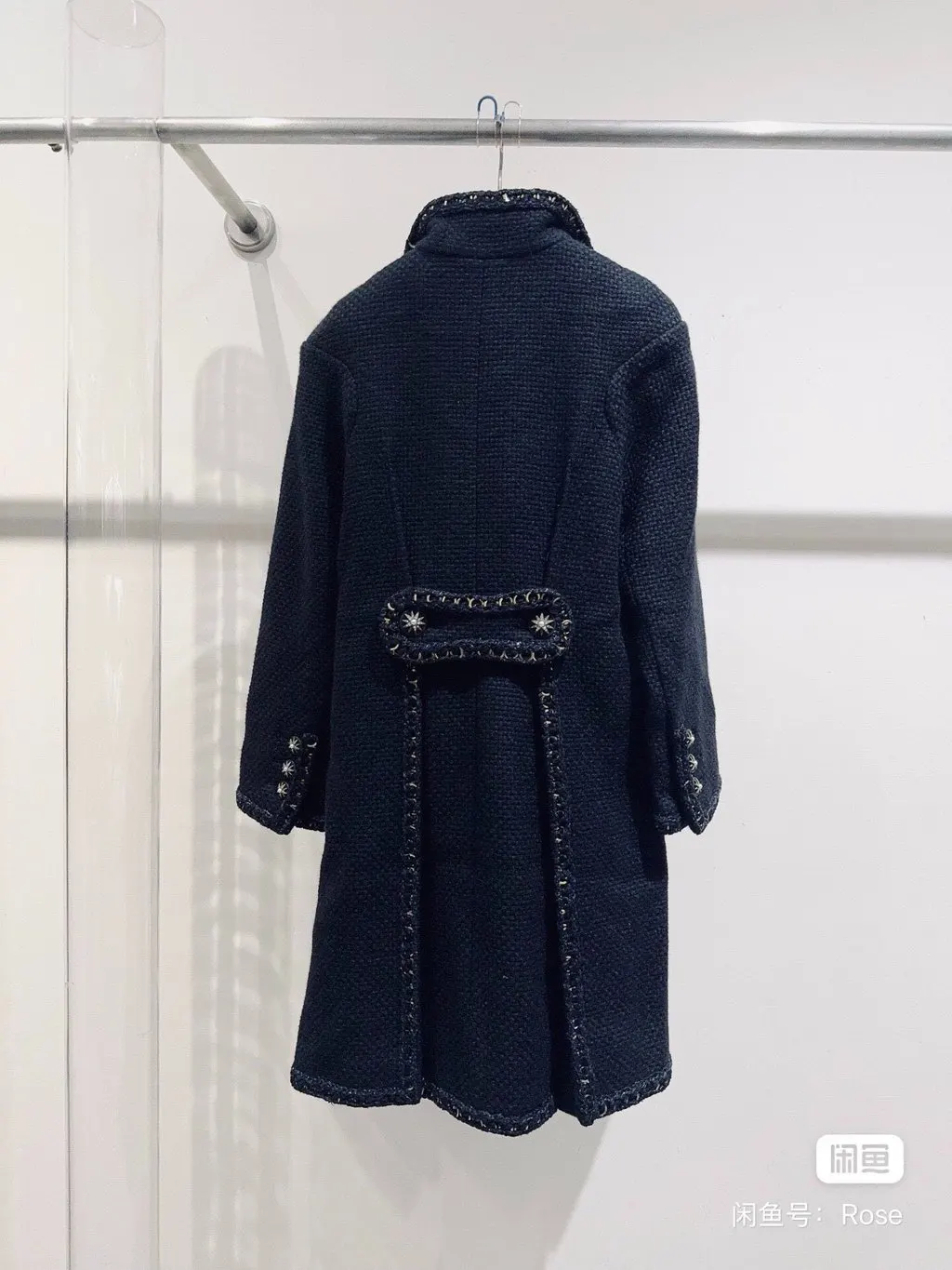Chanel Navy Tweed Coat Navy Tweed Never worn - Inside View