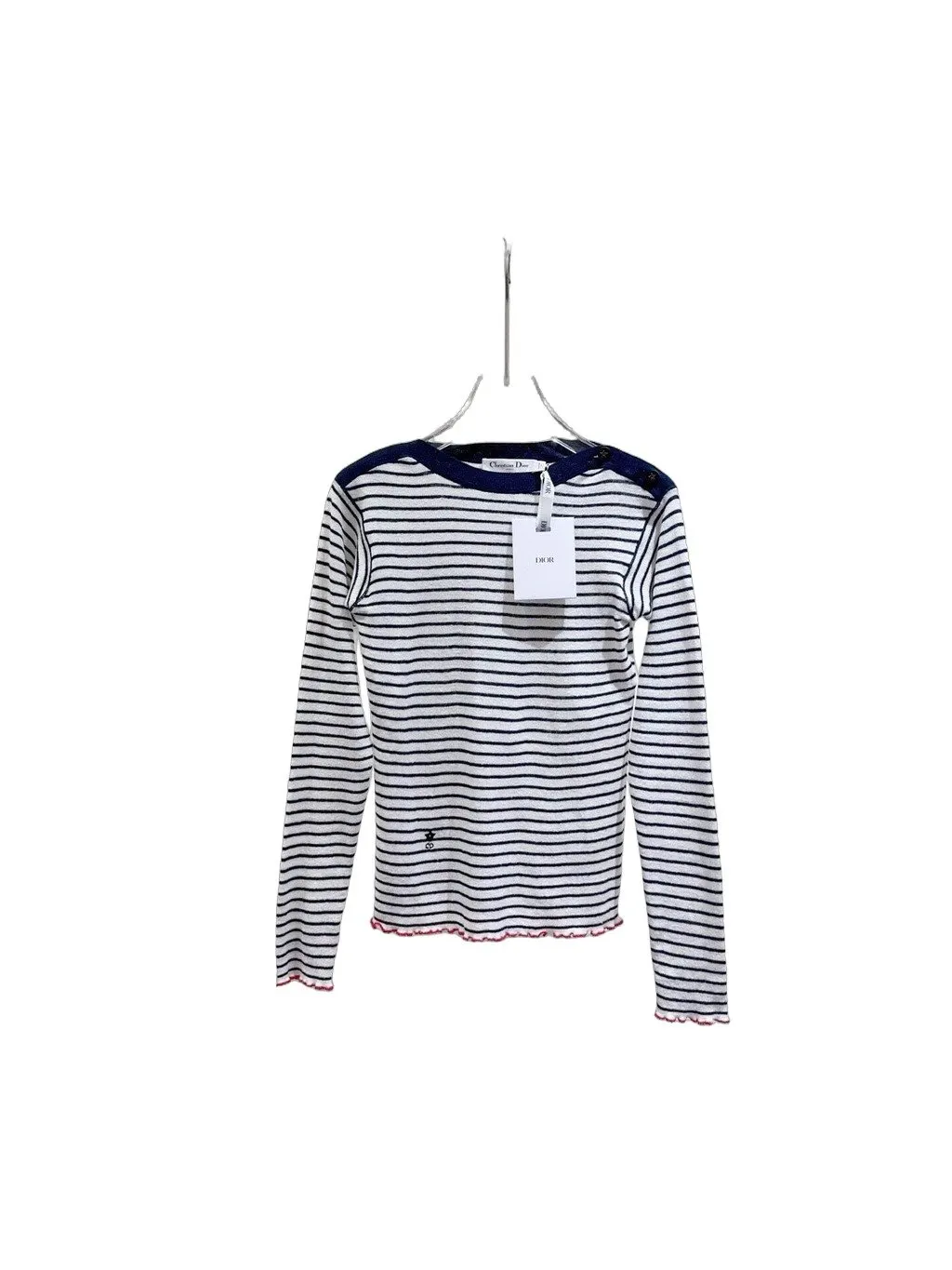 Dior Navy Cotton Top Navy Cotton Never worn - Front View