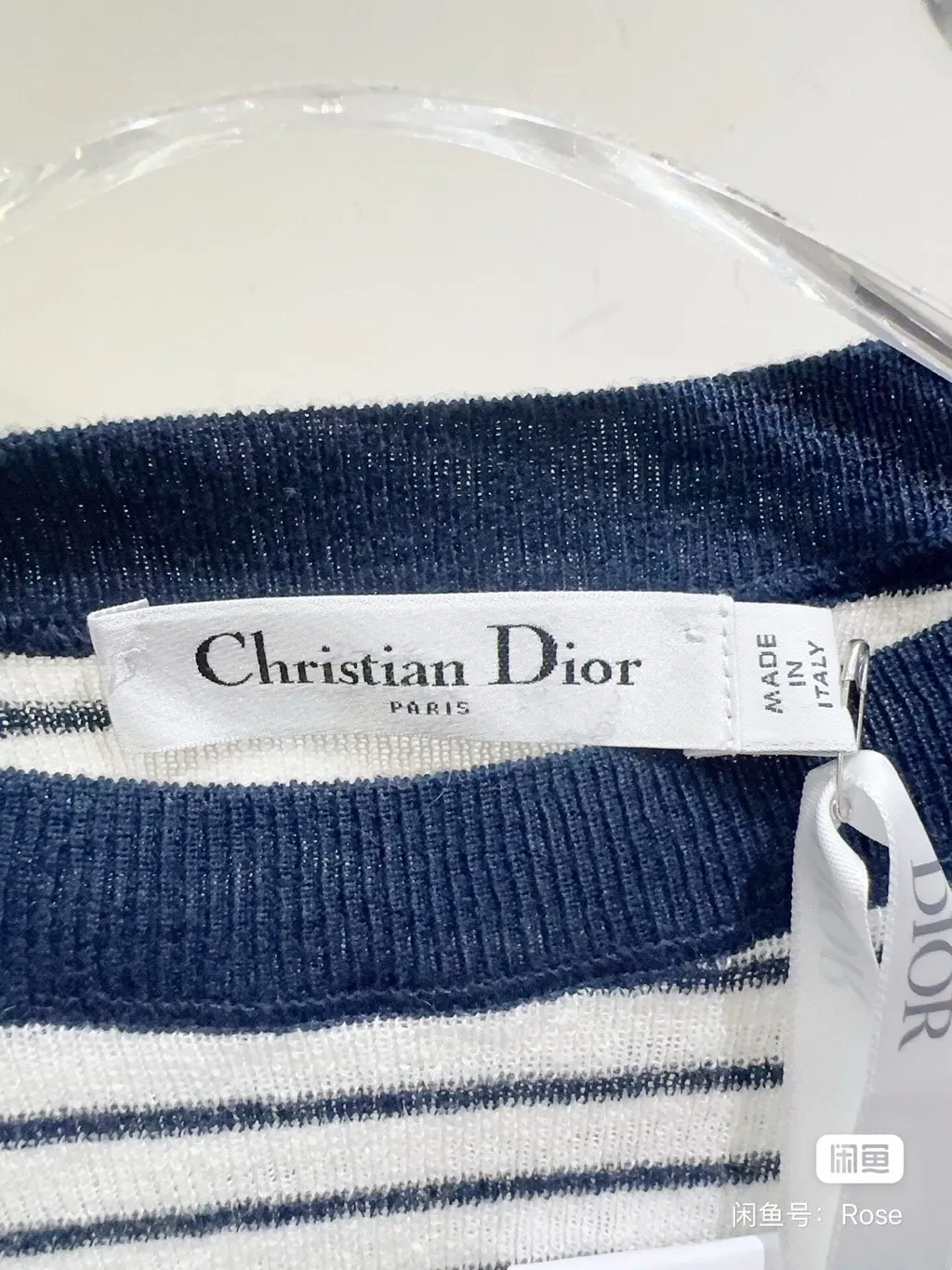 Dior Navy Cotton Top Navy Cotton Never worn - Inside View