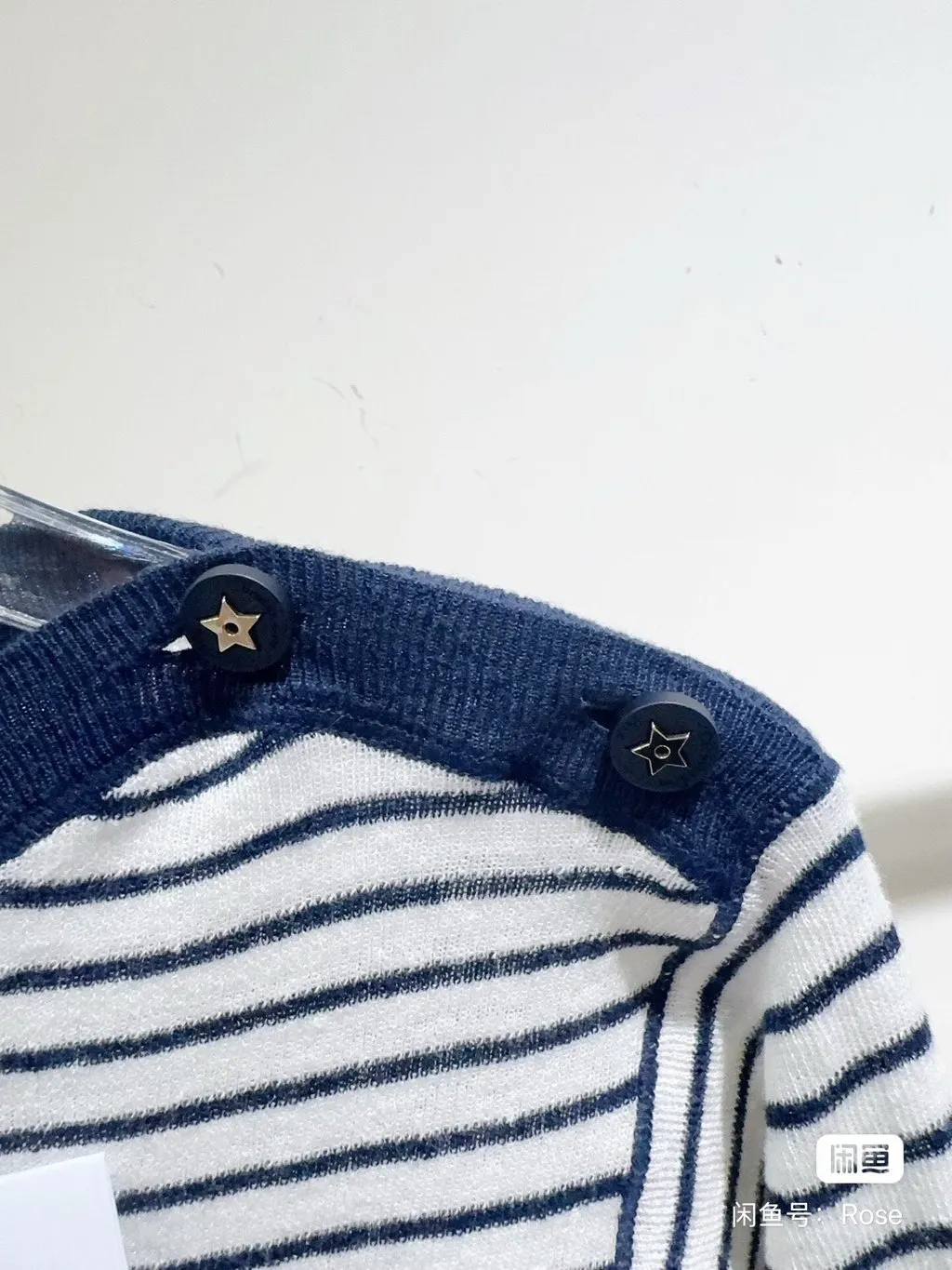 Dior Navy Cotton Top Navy Cotton Never worn - Model View