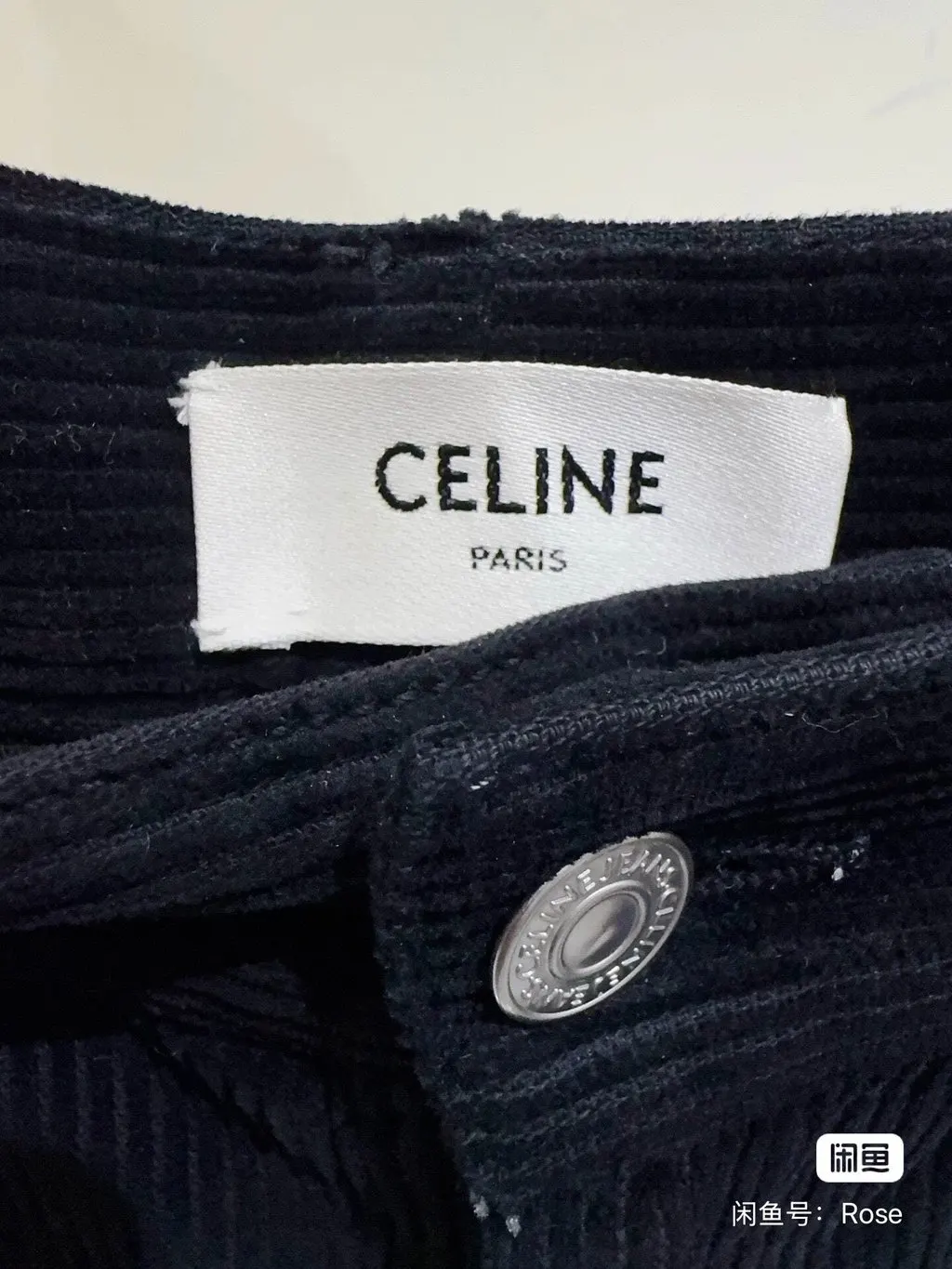 Celine Black Velvet Trousers Black Velvet Never worn, with tag - Back View
