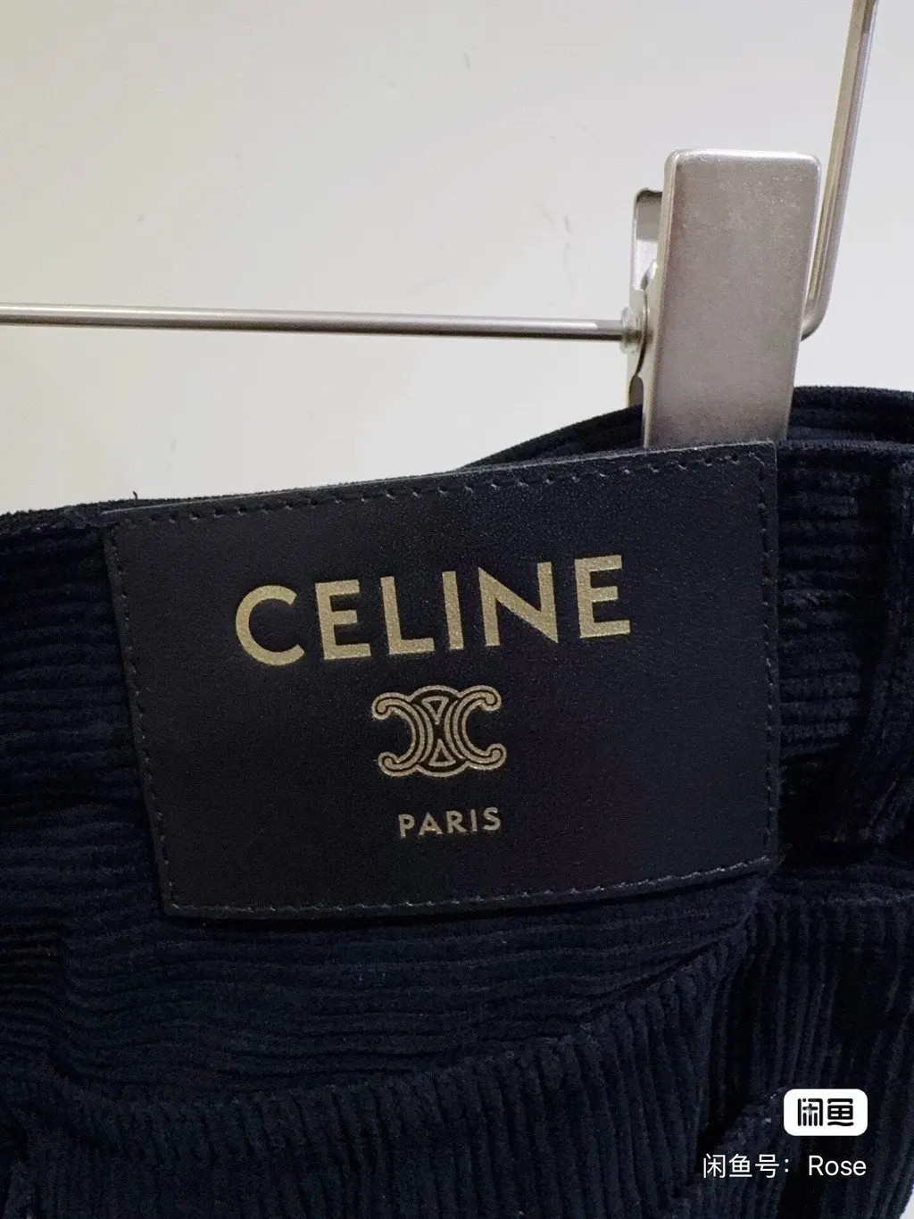 Celine Black Velvet Trousers Black Velvet Never worn, with tag - Model View