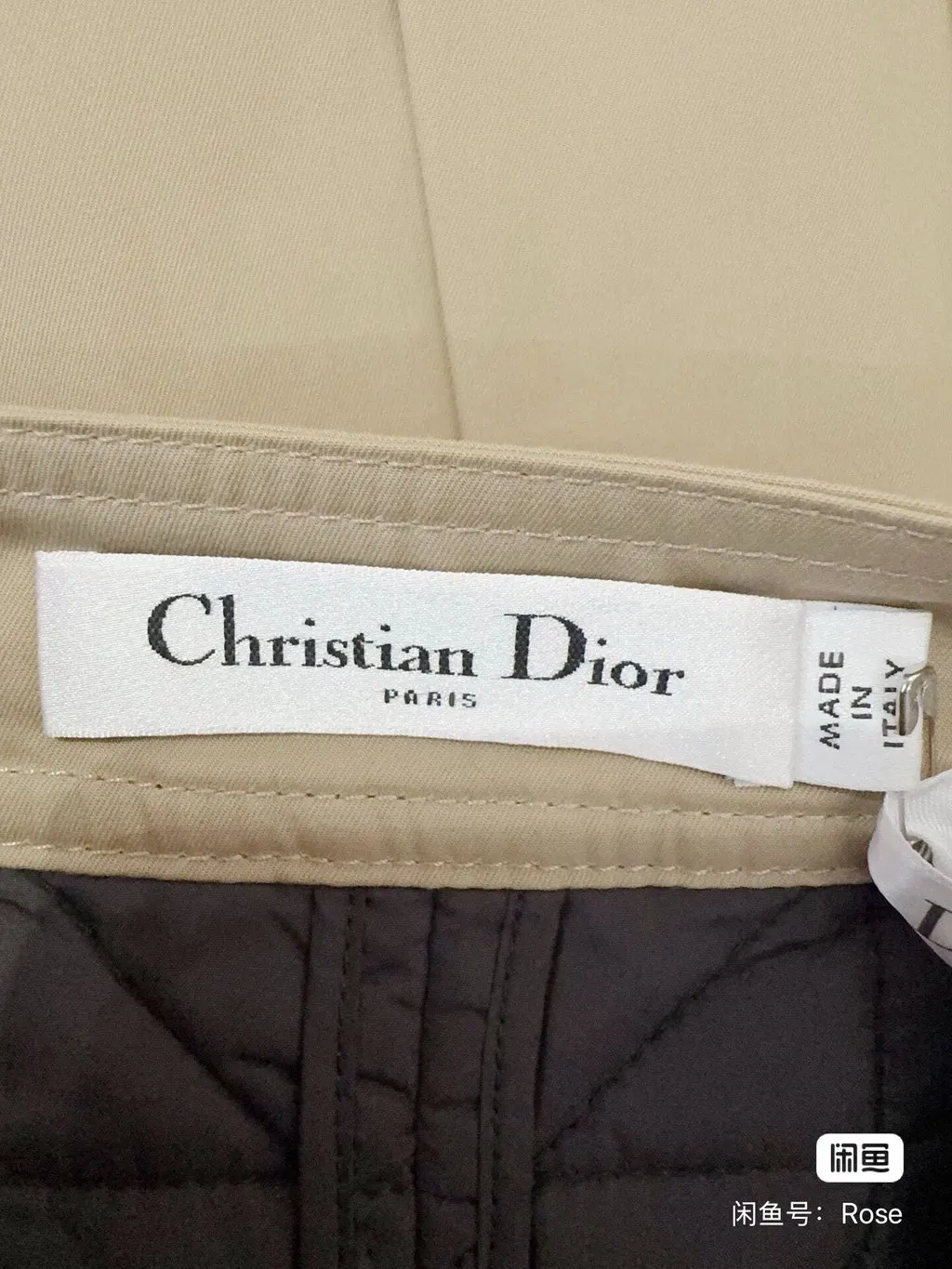 Dior Beige Cotton Skirt Beige Cotton Never worn - Model View
