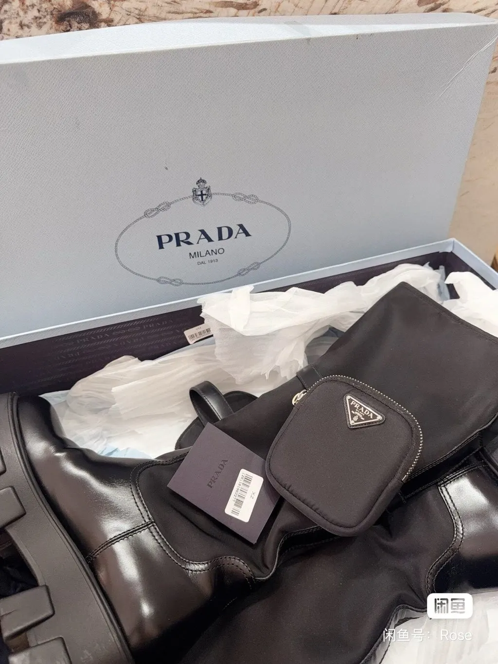 Prada Black Leather Boots Black Leather Very good - Inside View