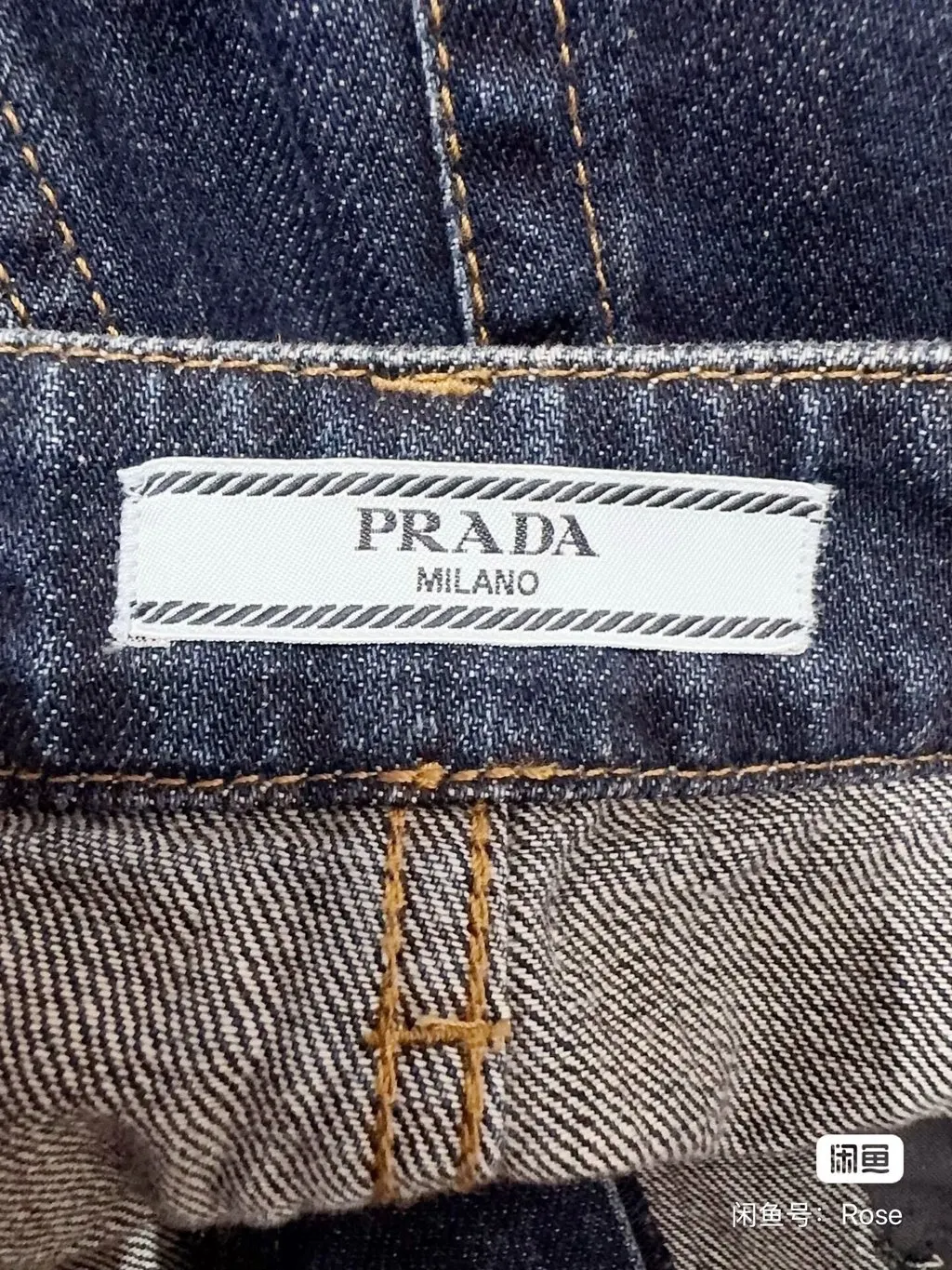 Prada Blue Denim Jeans Blue Denim Never worn, with tag - Model View