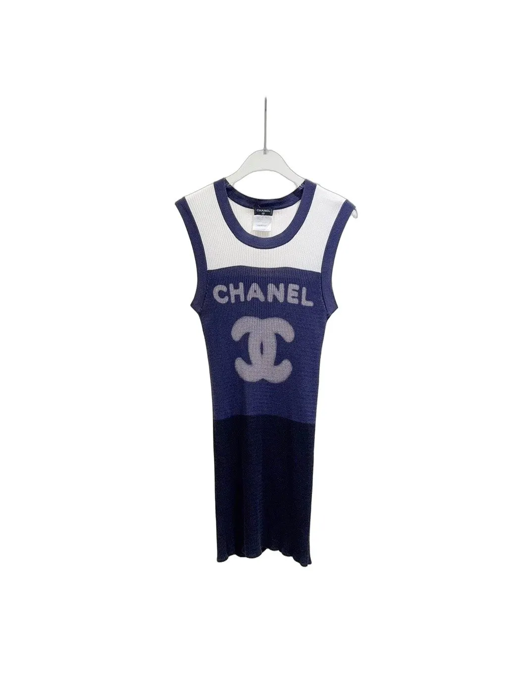 Chanel Navy Cotton Top Navy Cotton Very good - Front View