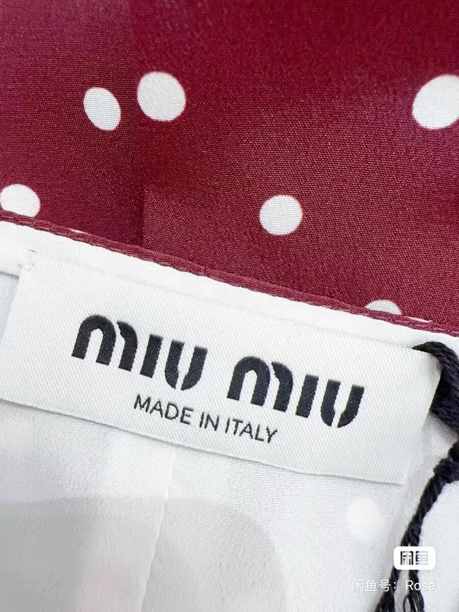 Miu Miu Burgundy Silk Skirt Burgundy Silk Never worn, with tag - Box View