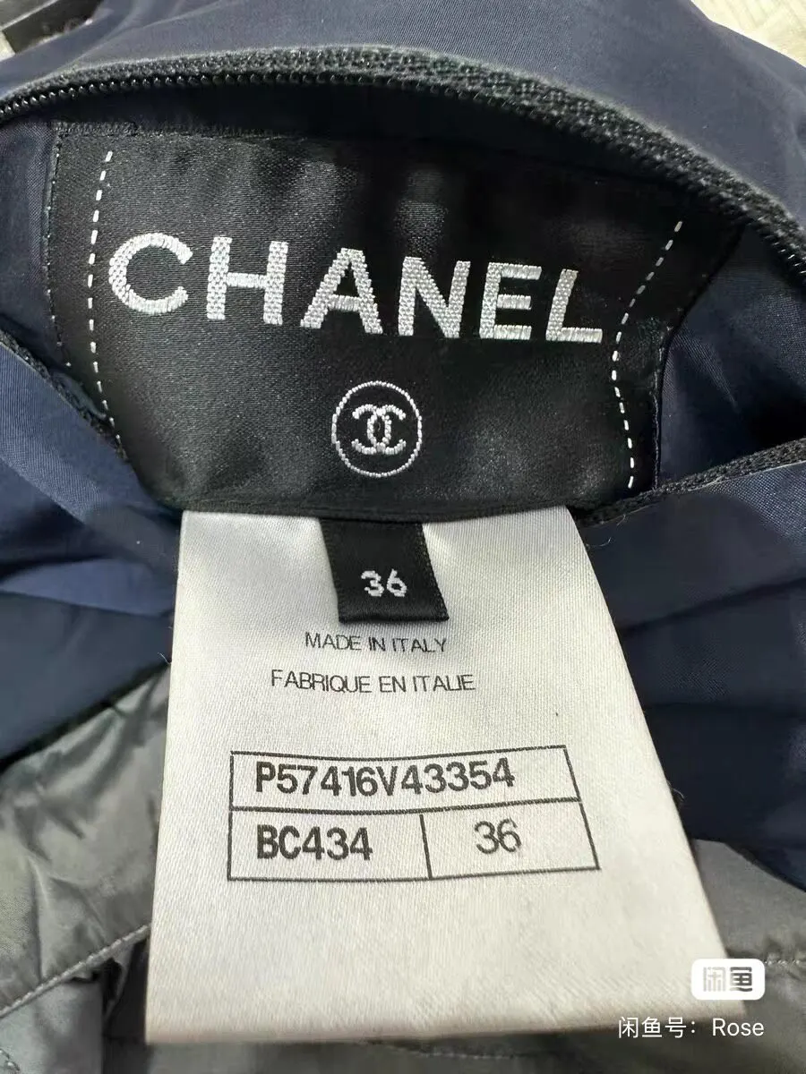 Chanel Blue Cotton Jacket Blue Cotton Very good - Inside View