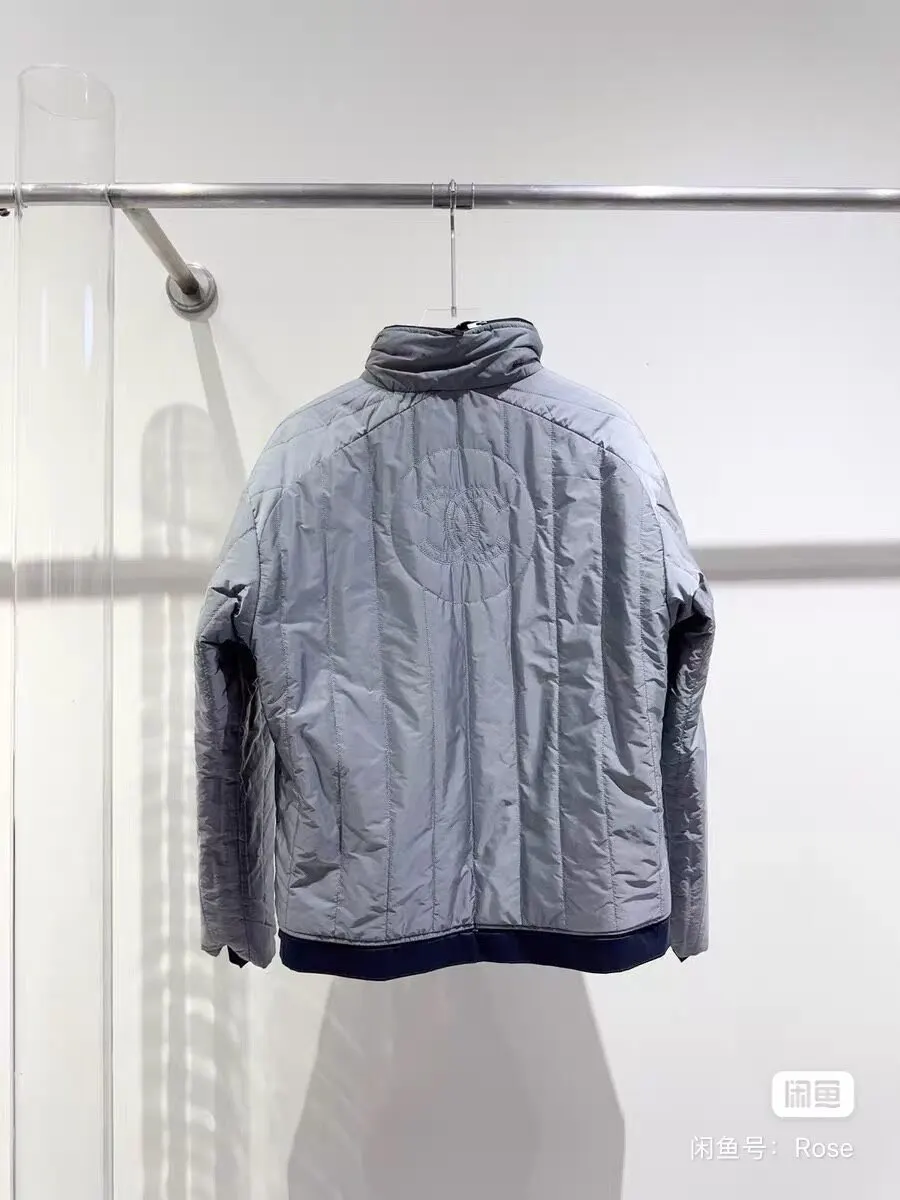 Chanel Blue Cotton Jacket Blue Cotton Very good - Model View