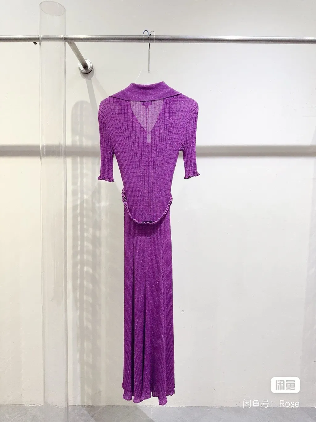 Chanel Purple Silk Dress Purple Silk Never worn - Model View