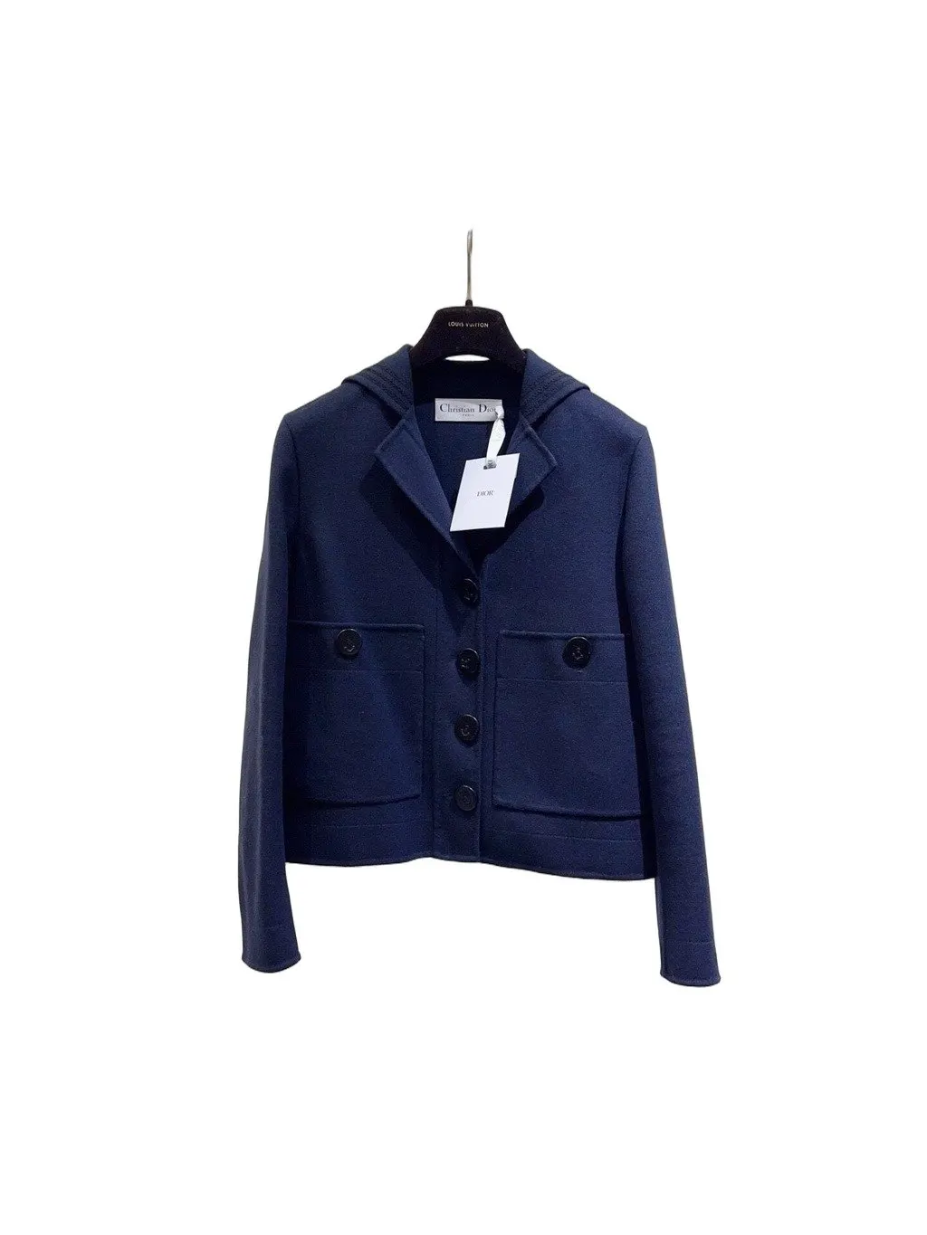Dior Navy Wool Jacket Navy Wool Never worn, with tag - Front View