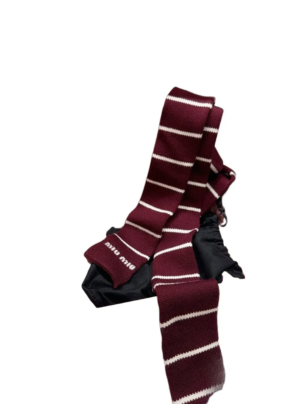 Miu Miu Burgundy Wool Scarf Burgundy Wool Never worn, with tag - Front View