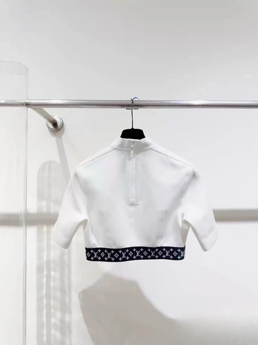 Louis Vuitton White Cotton Top White Cotton Very good - Model View