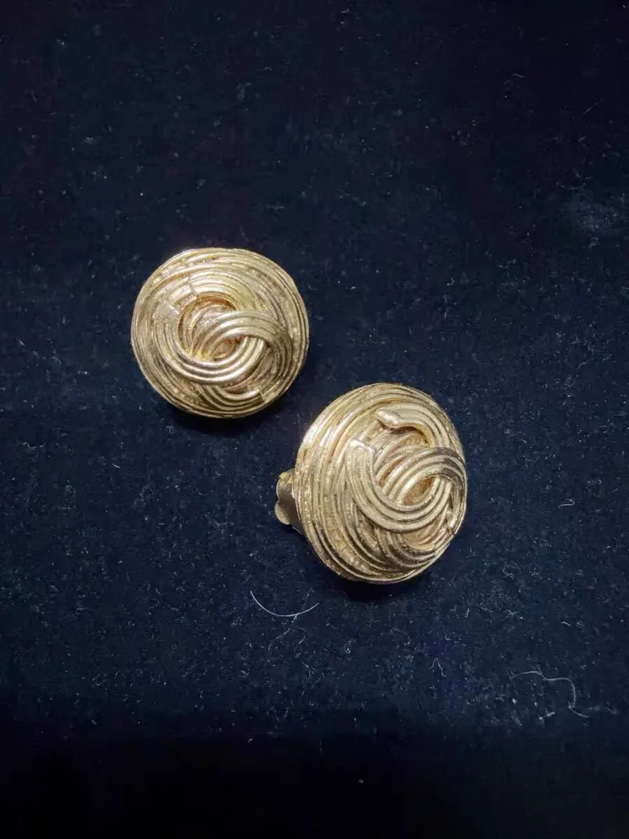 Chanel Gold Plated Earrings Gold Good - Inside View
