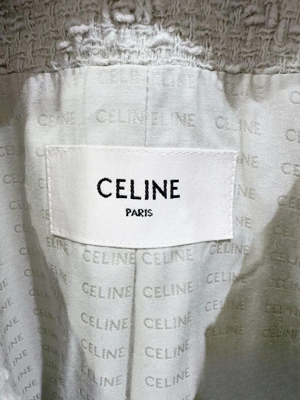 Celine Green Tweed Jacket Green Tweed Very good - Back View
