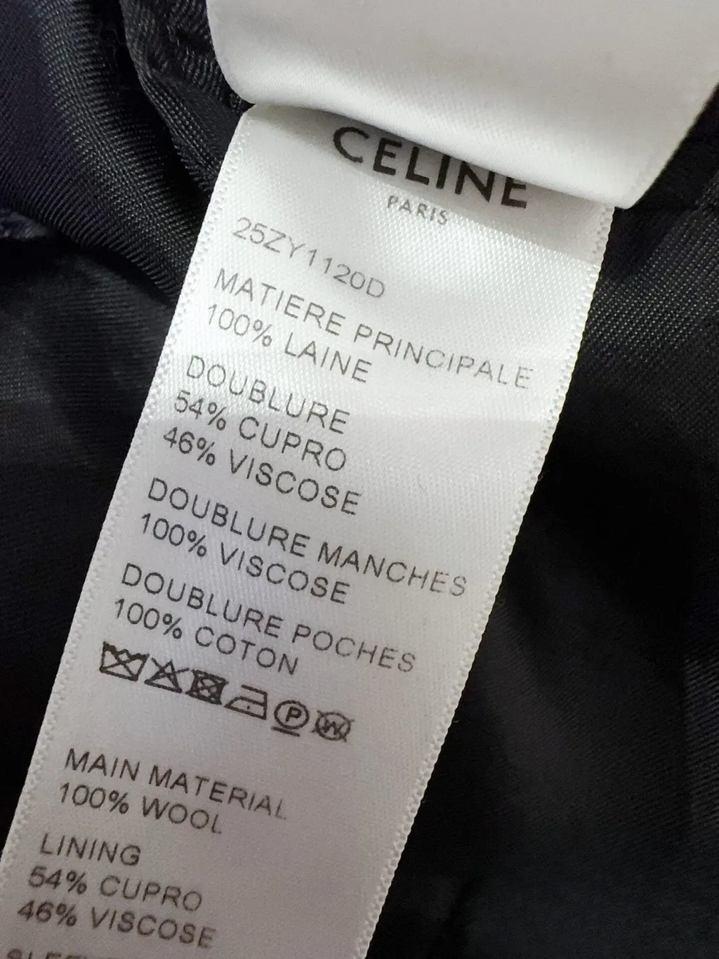 Celine Black Wool Jacket Black Wool Very good - Box View