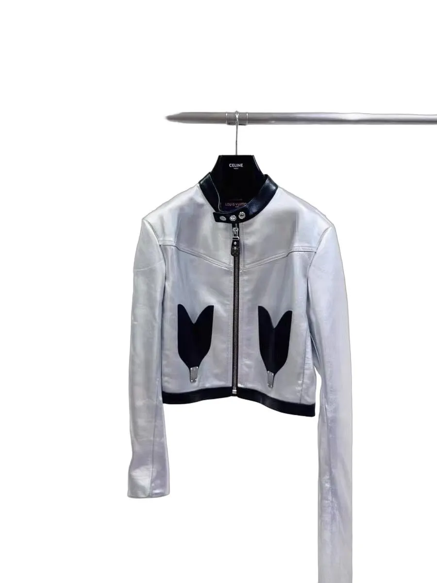 Louis Vuitton Leather Jacket MultiColor Leather Never worn - Front View