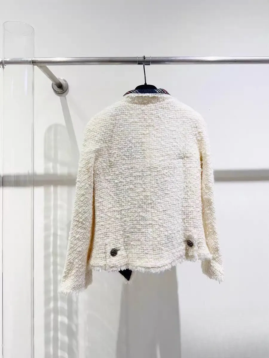 Chanel Tweed Jacket MultiColor Tweed Very good - Model View
