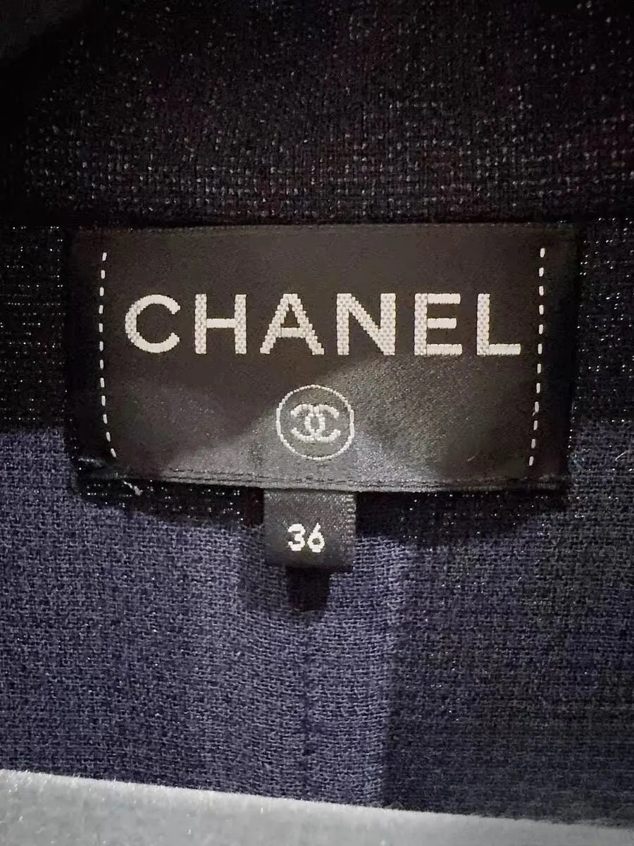 Chanel Navy Tweed Dress Navy Tweed Never worn - Back View