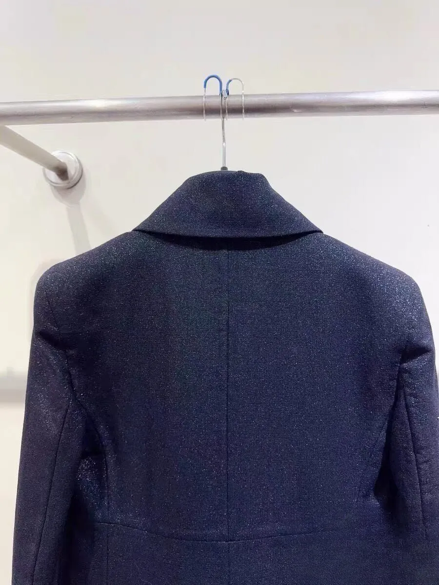Chanel Navy Tweed Dress Navy Tweed Never worn - Inside View