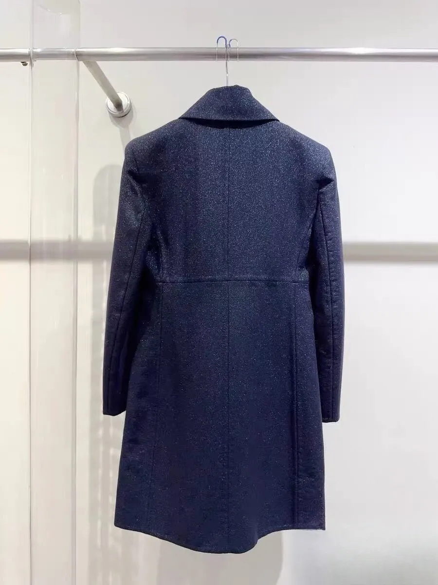 Chanel Navy Tweed Dress Navy Tweed Never worn - Model View