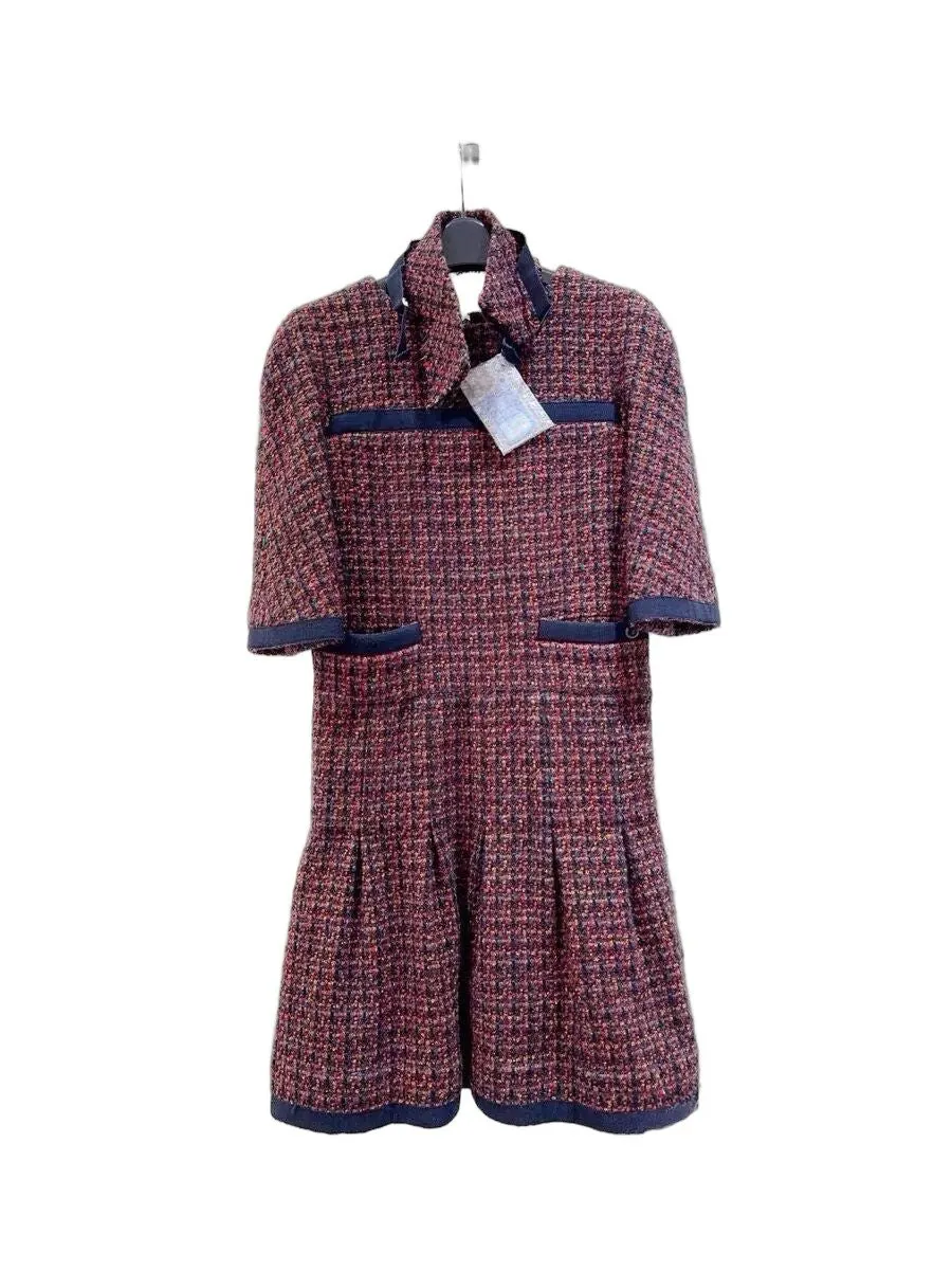 Chanel Tweed Dress MultiColor Tweed Very good - Front View