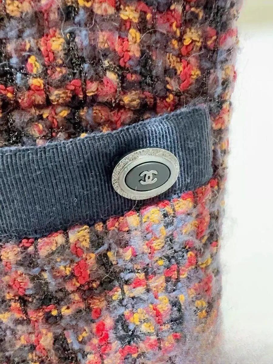 Chanel Tweed Dress MultiColor Tweed Very good - Inside View