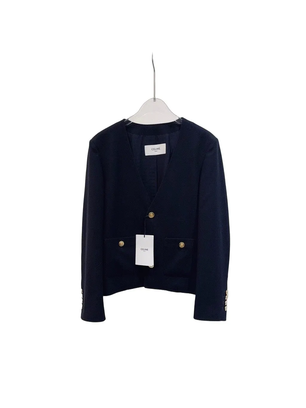 Celine Black Cashmere Jacket Black Cashmere Never worn, with tag - Front View