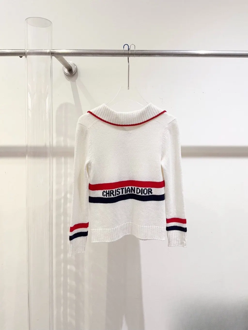 Dior White Wool Knitwear White Wool Never worn, with tag - Back View