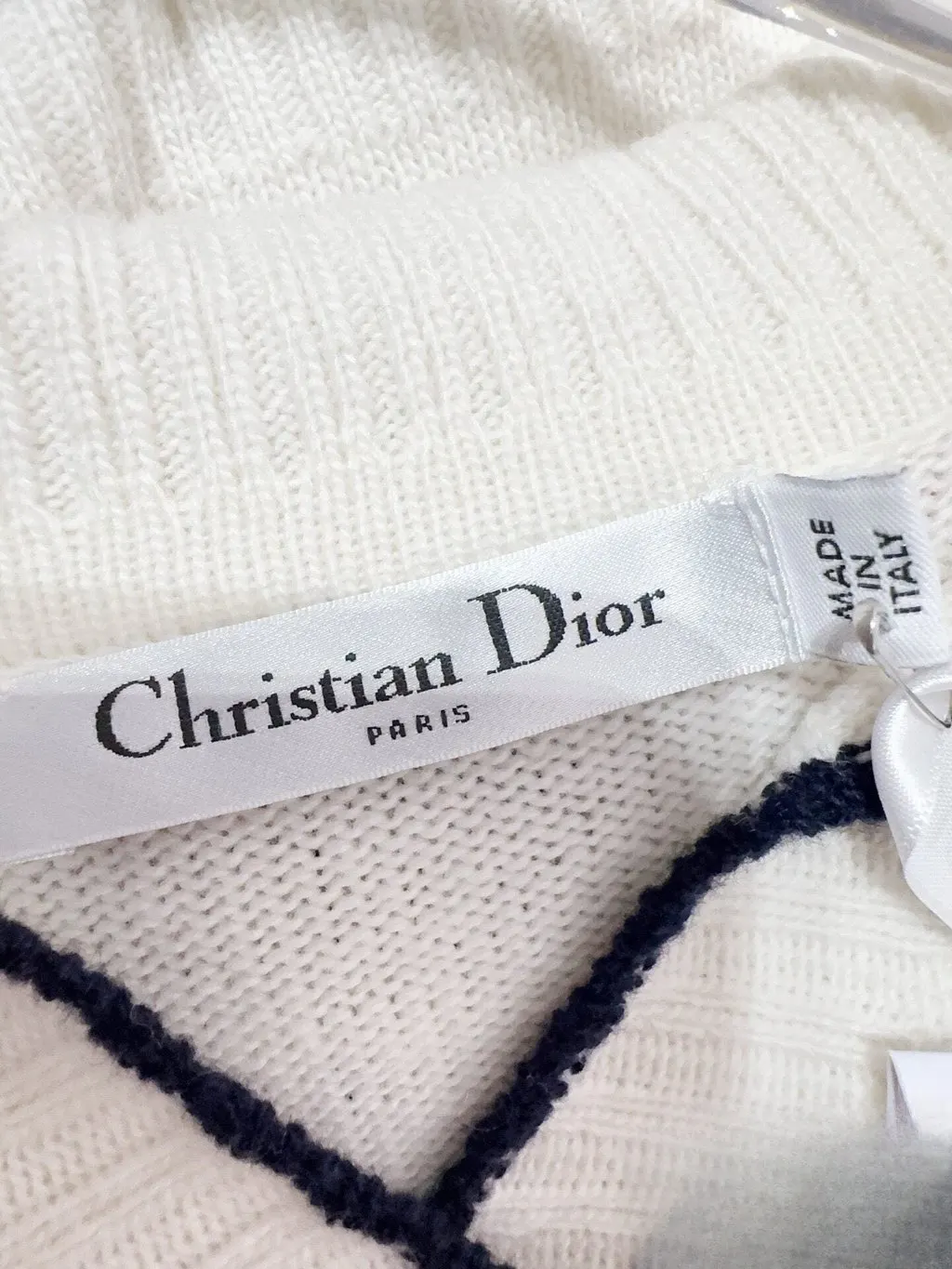 Dior White Wool Knitwear White Wool Never worn, with tag - Inside View