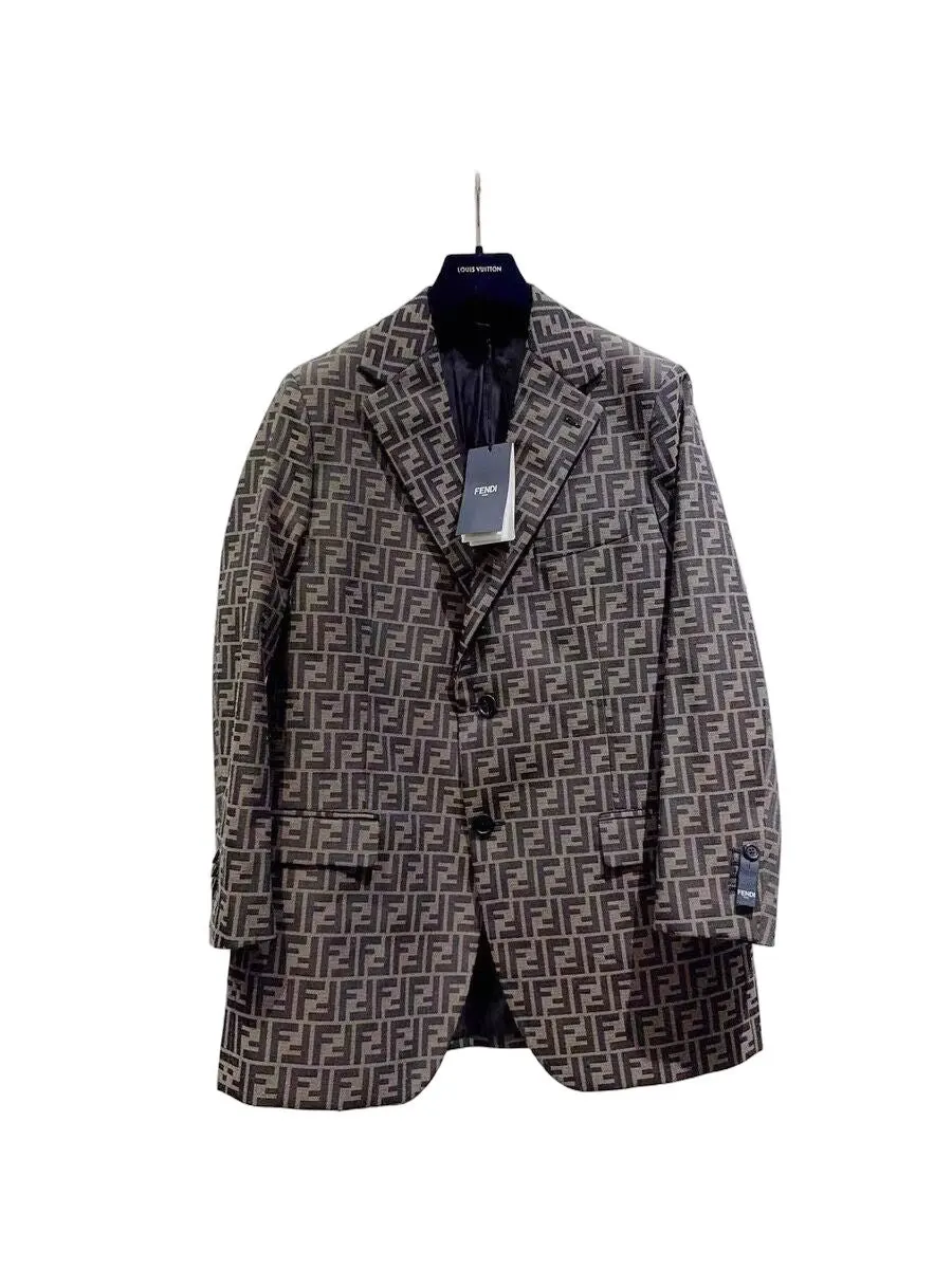 Fendi Brown Wool Jacket Brown Wool Never worn, with tag - Front View
