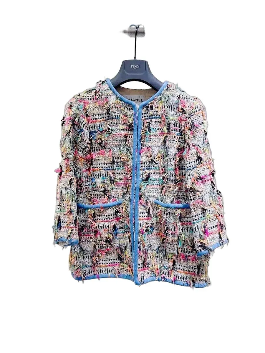 Chanel Tweed Jacket MultiColor Tweed Very good - Front View