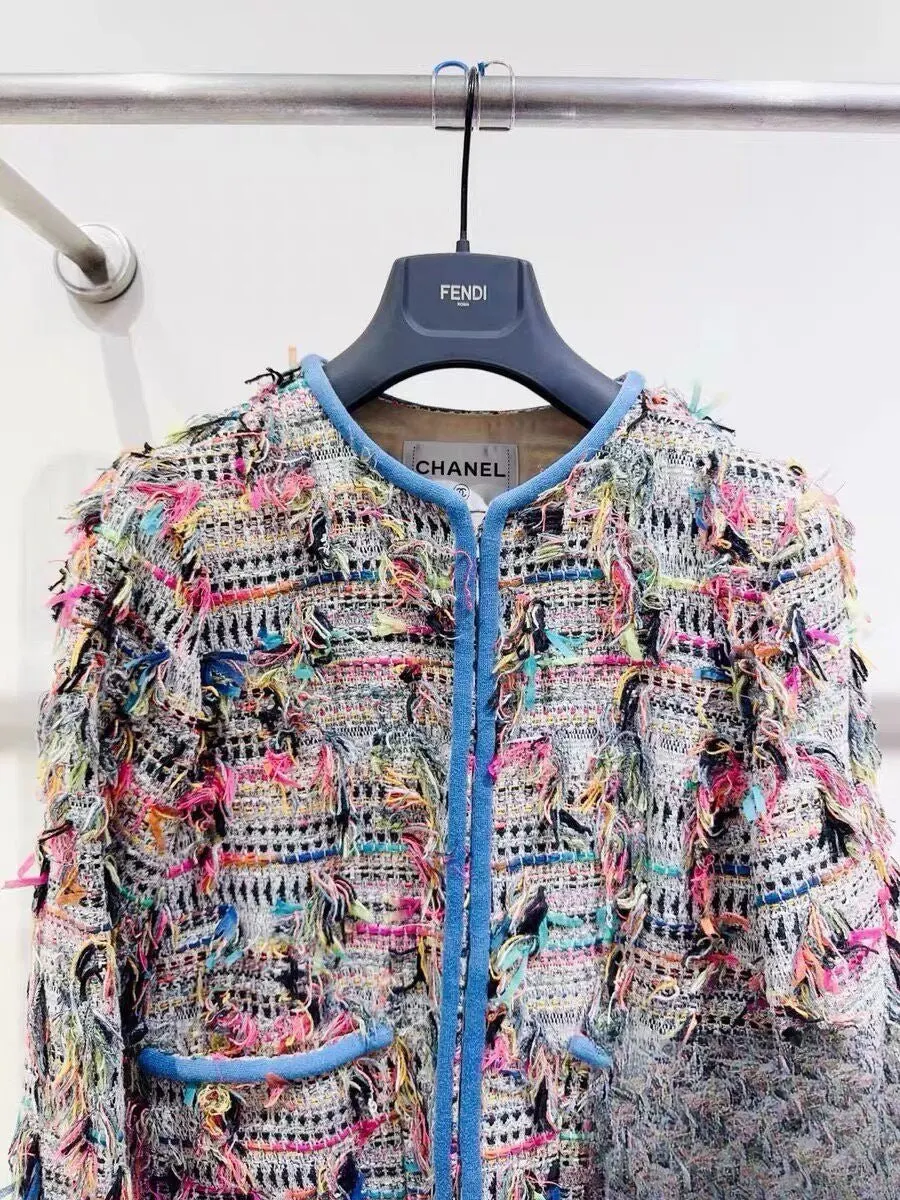 Chanel Tweed Jacket MultiColor Tweed Very good - Back View