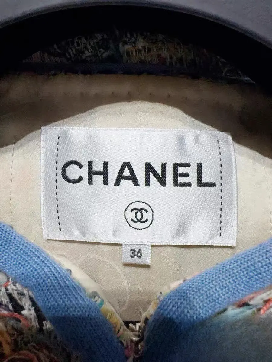 Chanel Tweed Jacket MultiColor Tweed Very good - Model View