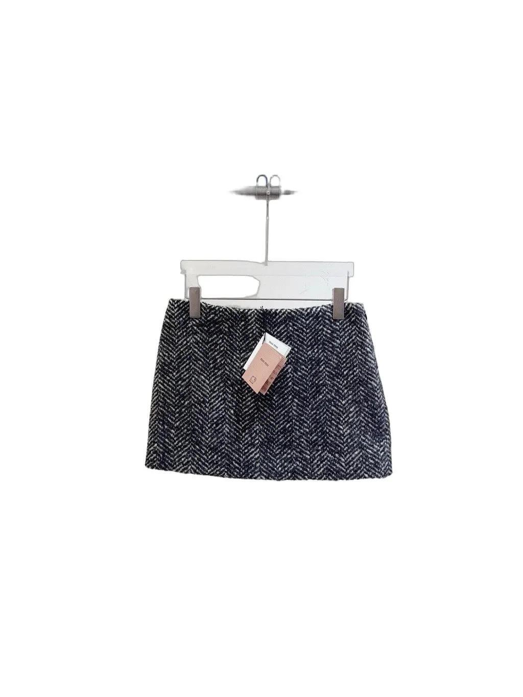 Miu Miu Navy Wool Skirt Navy Wool Never worn, with tag - Front View