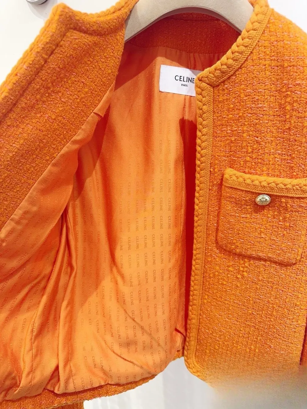 Celine Orange Tweed Jacket Orange Tweed Never worn, with tag - Back View