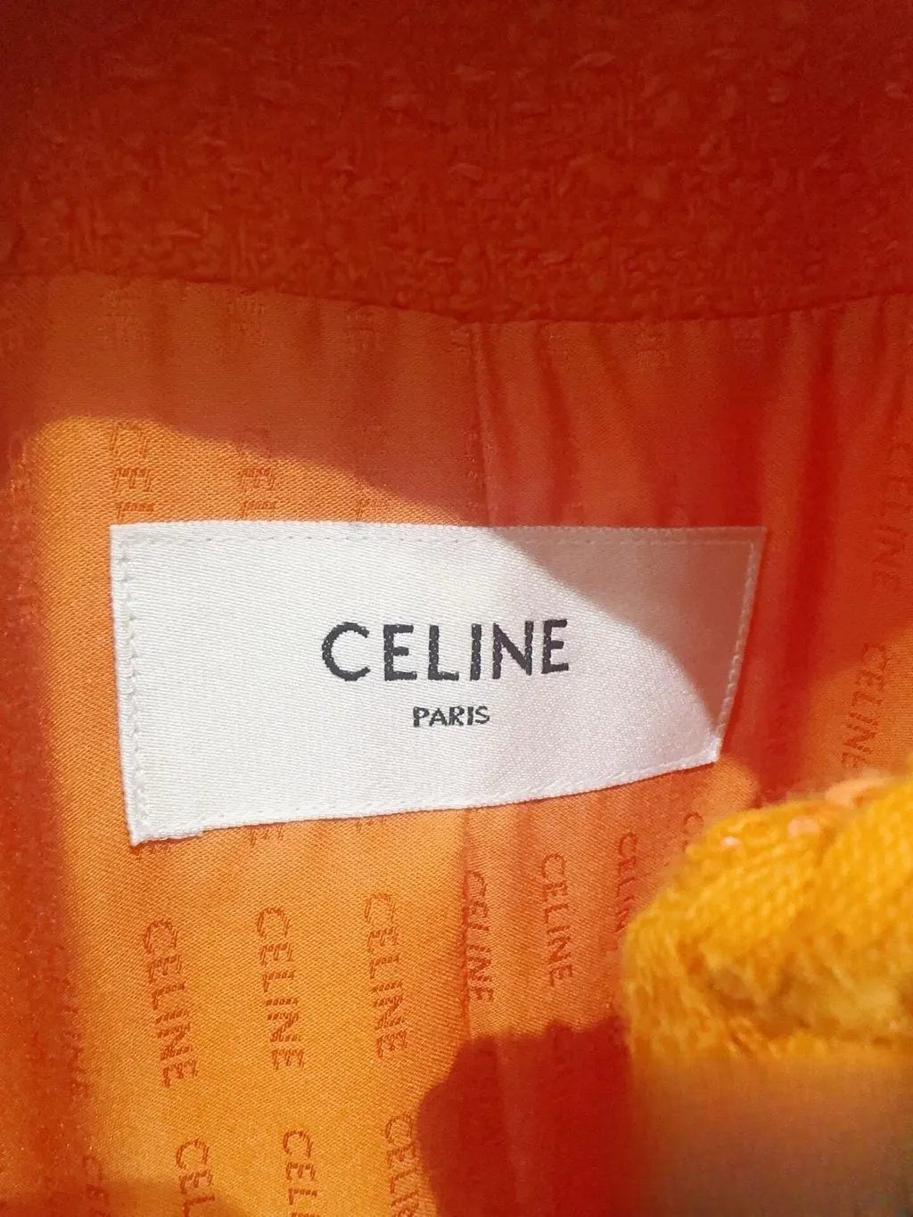 Celine Orange Tweed Jacket Orange Tweed Never worn, with tag - Inside View