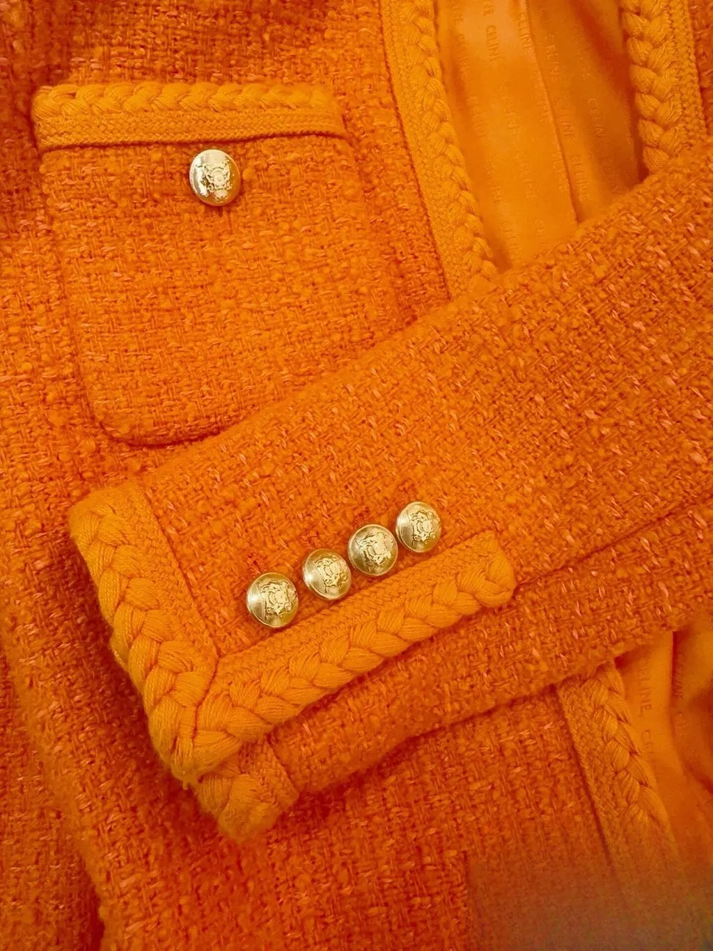 Celine Orange Tweed Jacket Orange Tweed Never worn, with tag - Box View