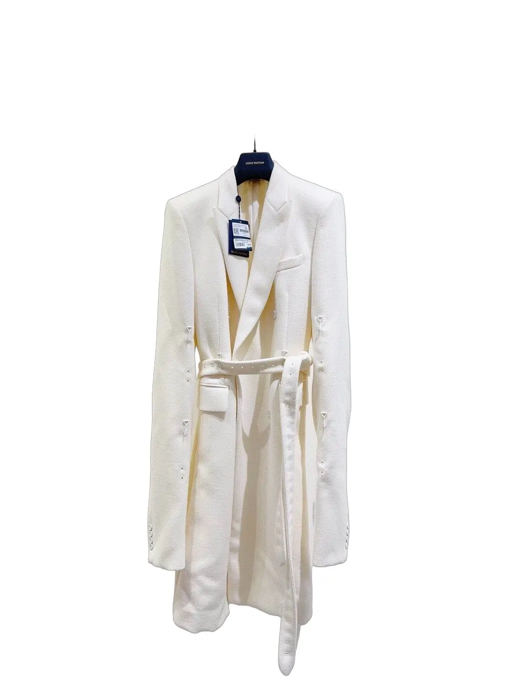 Louis Vuitton White Wool Coat White Wool Never worn, with tag - Front View