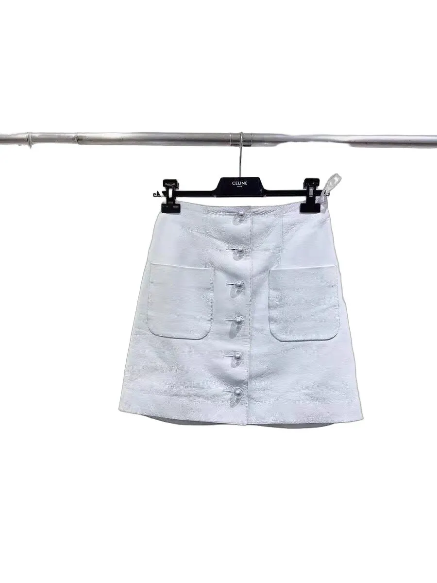 Chanel Leather Skirt MultiColor Leather Very good - Front View