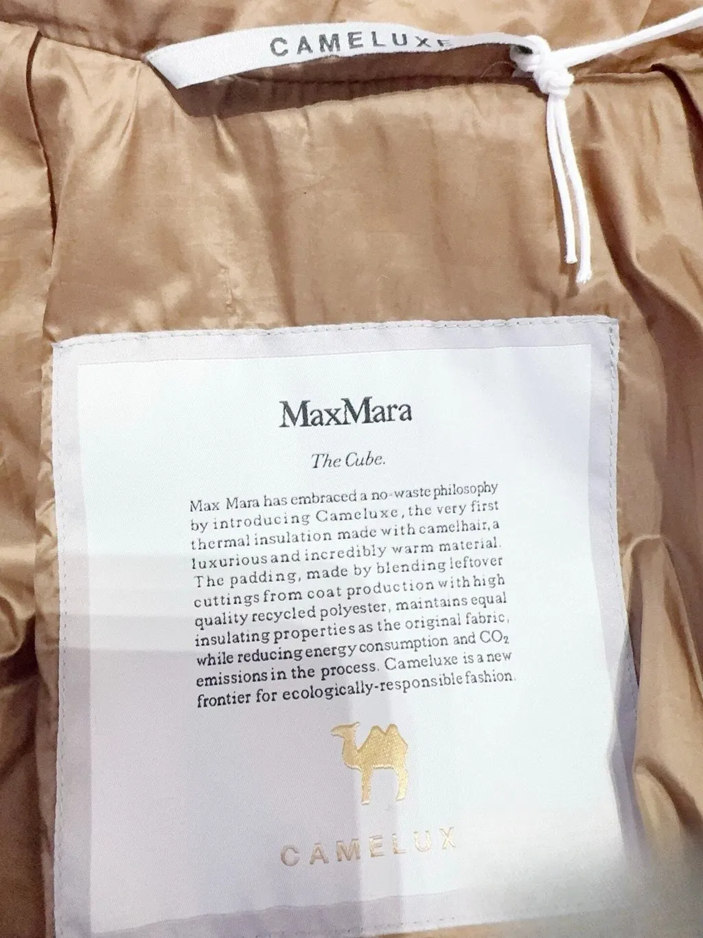 Max Mara Camel Polyester Coat Camel Polyester Never worn, with tag - Inside View